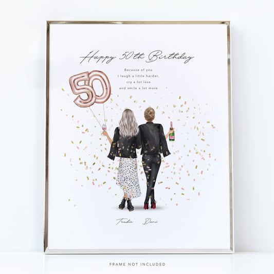 Unique 50th birthday best friends print