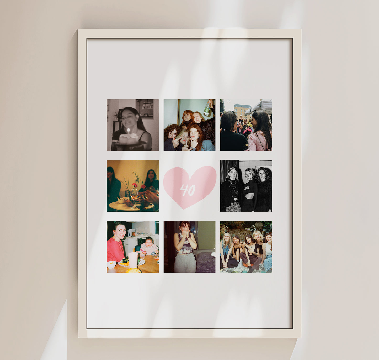 40th Birthday Photo Collage Print
