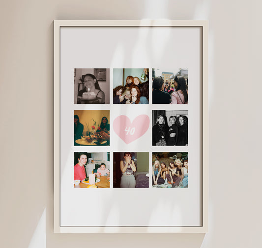 40th Birthday Photo Collage Print
