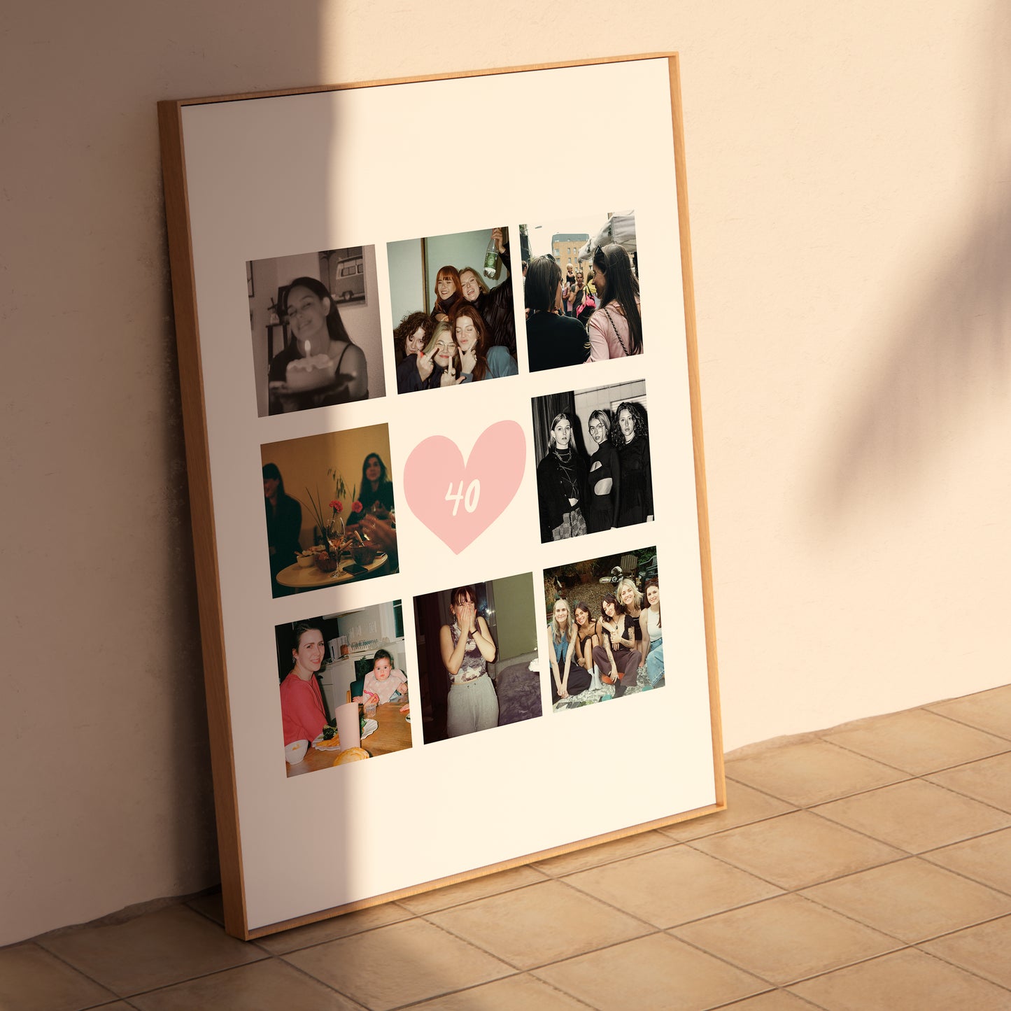 40th Birthday Photo Collage Print