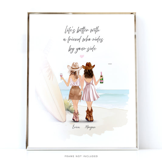 coastal cowgirls personalised friendship print