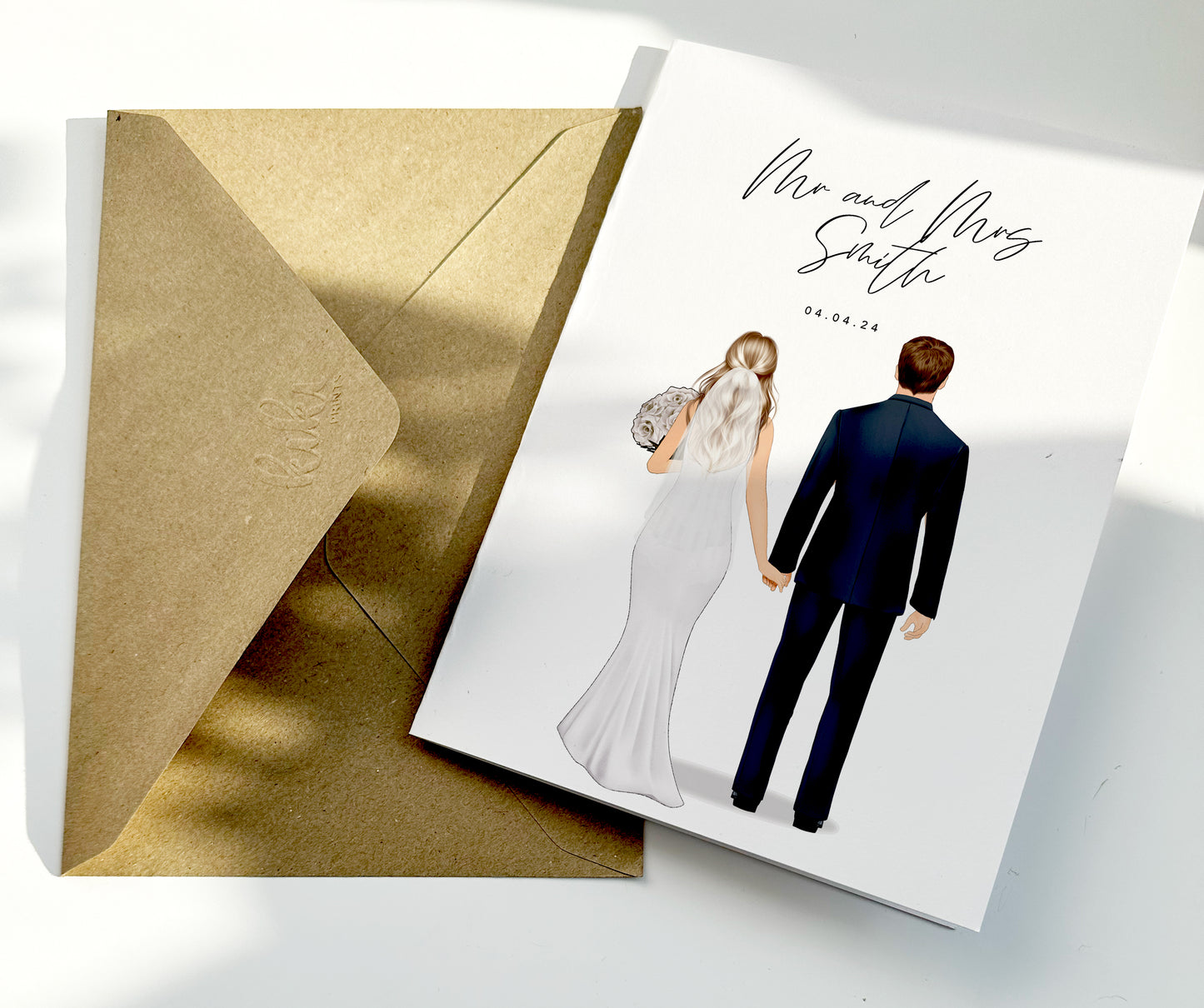 Personalised Bride and Groom Wedding Card