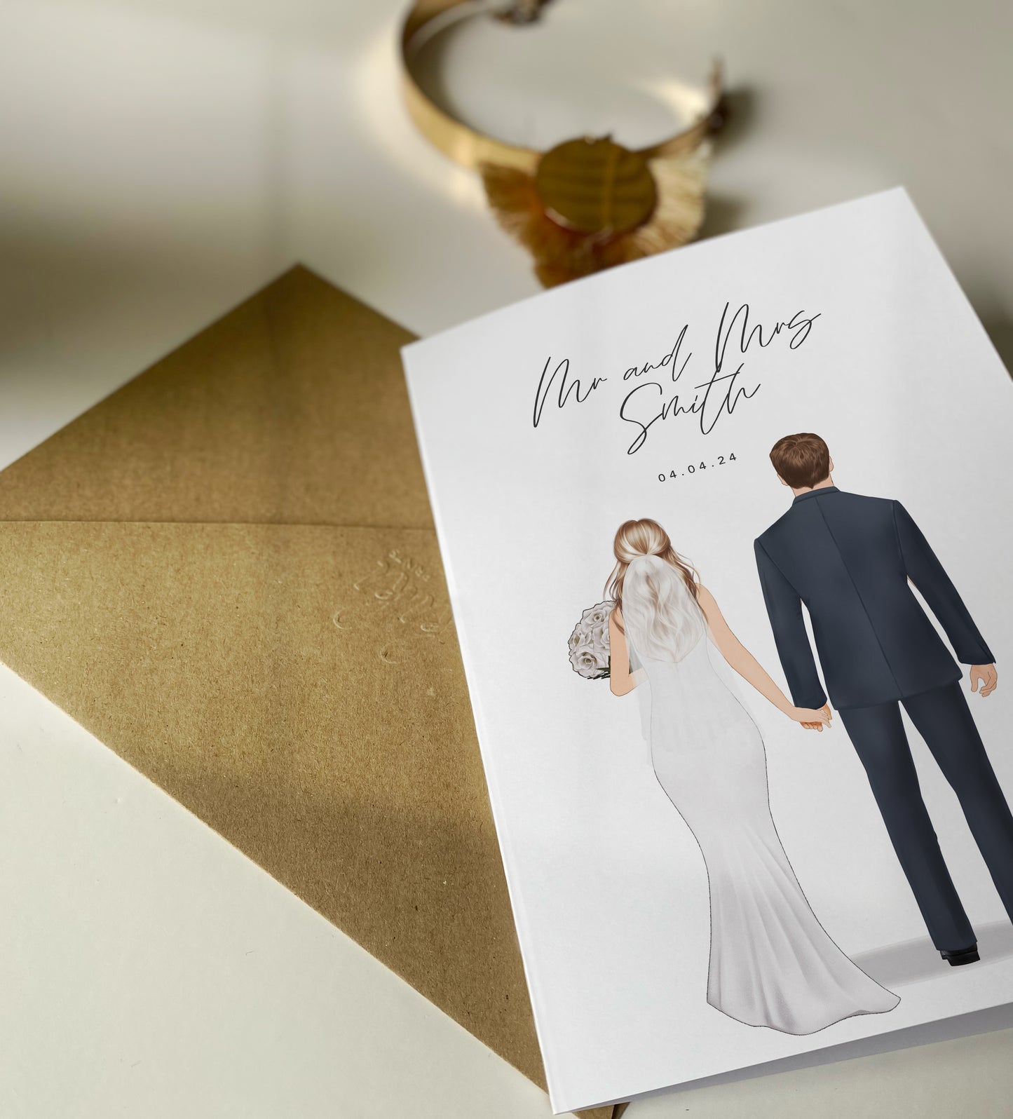 Personalised Bride and Groom Wedding Card