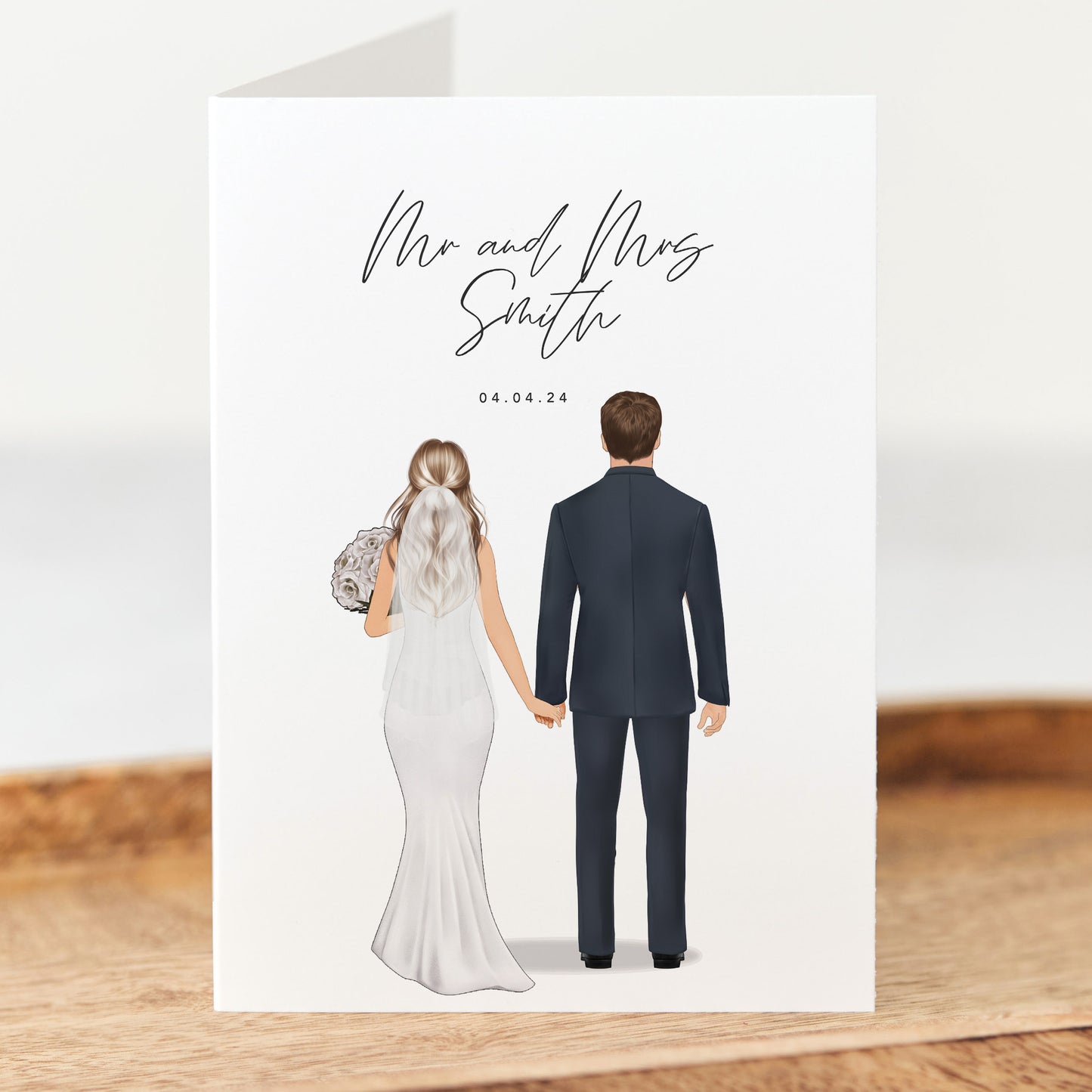 Personalised Bride and Groom Wedding Card