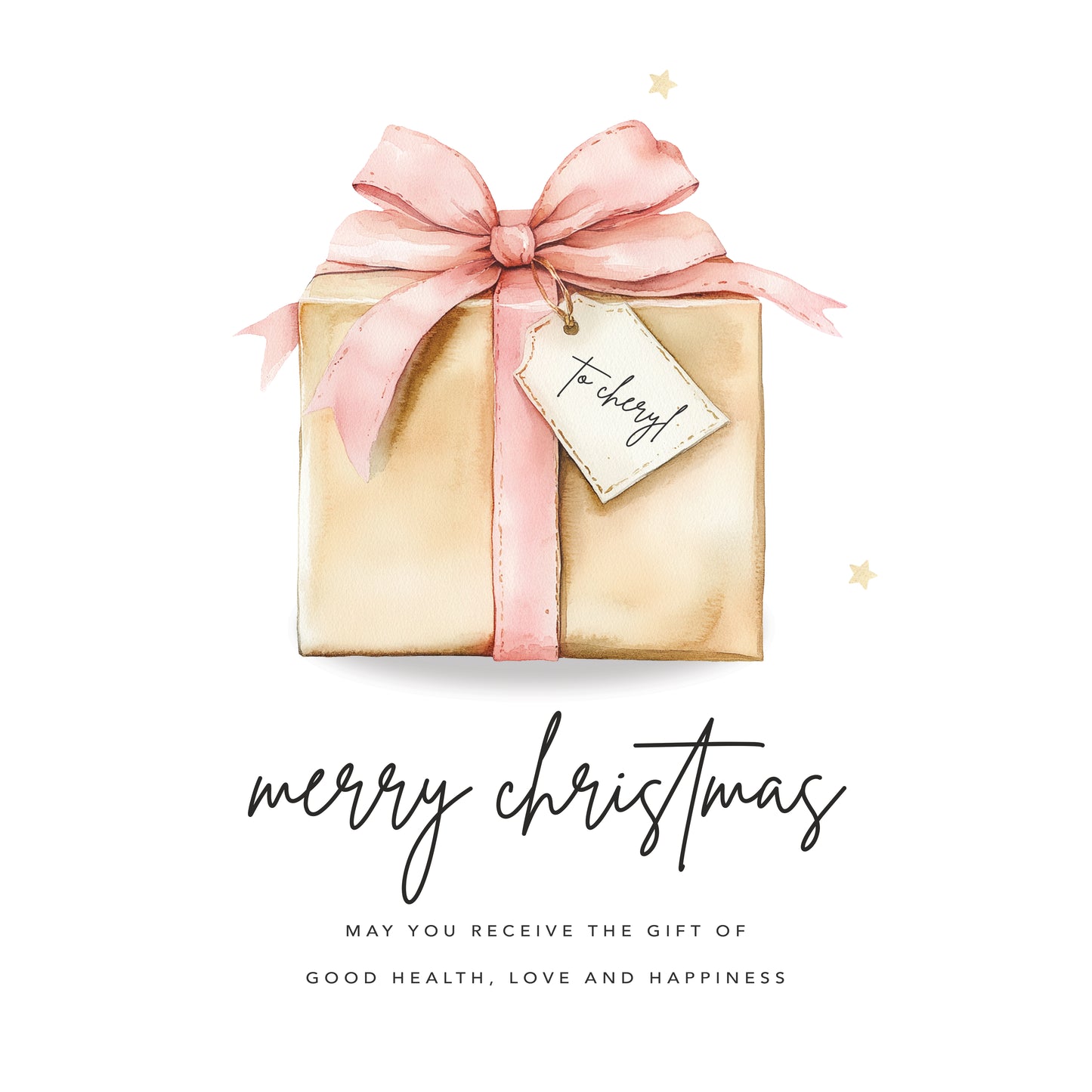 Personalised Merry Christmas present card