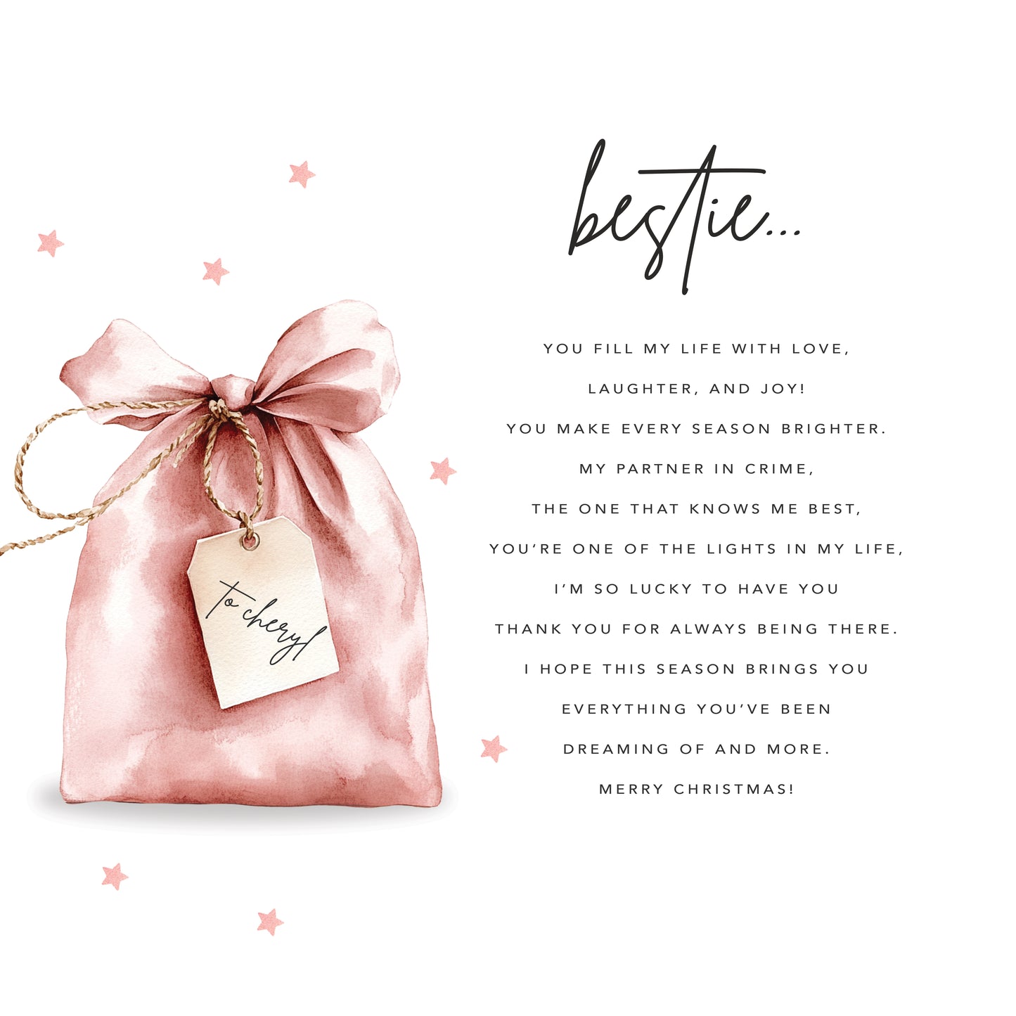 Friendship Christmas Card - Bestie