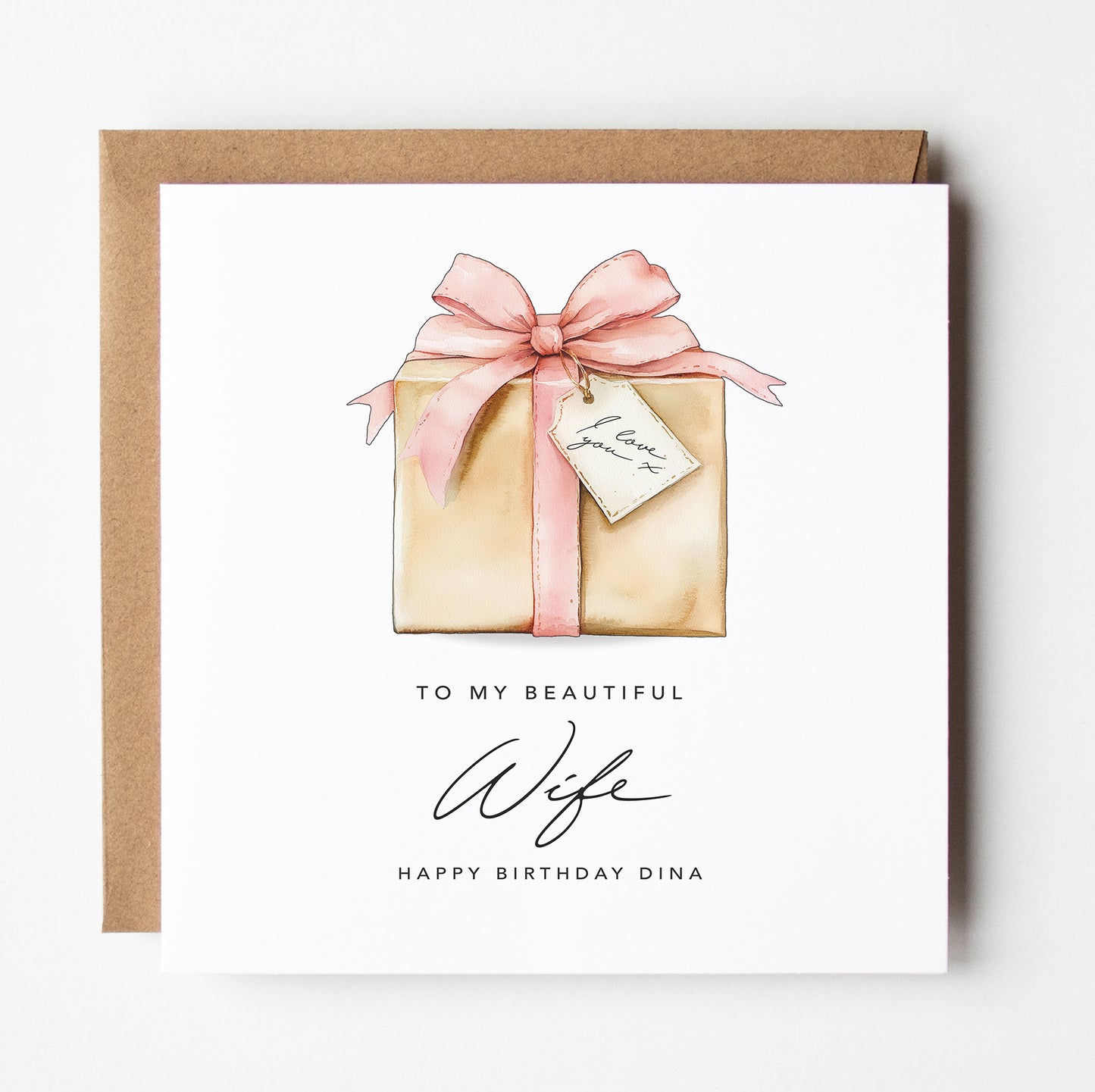 Personalised Wife Birthday Card - Name personalisation