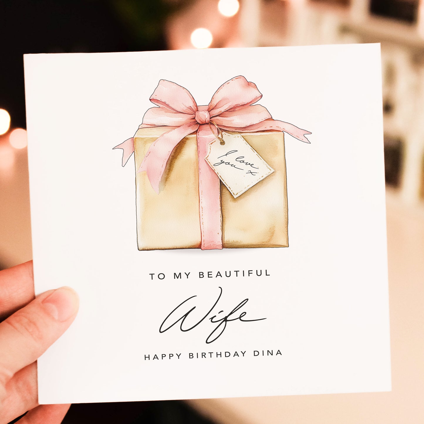 Personalised Wife Birthday Card - Name personalisation