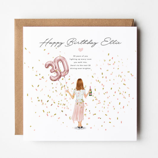 Birthday Card for 30th Birthday - Personalised