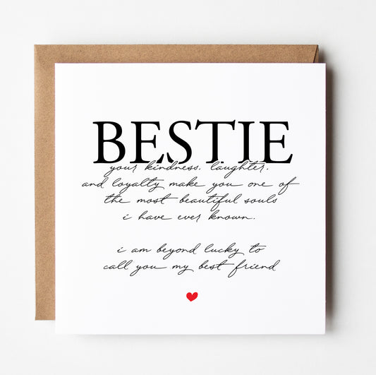 Best Friend Birthday Card - With Heartfelt Words of Appreciation