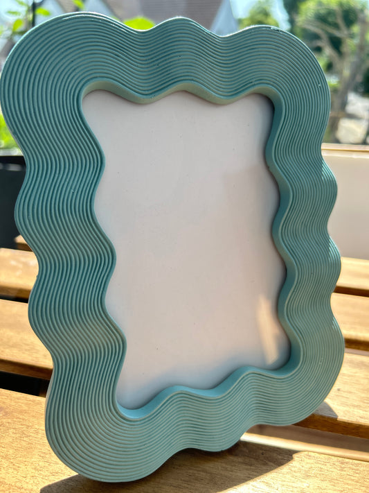 Aqua Wave Scallop Photo Frame