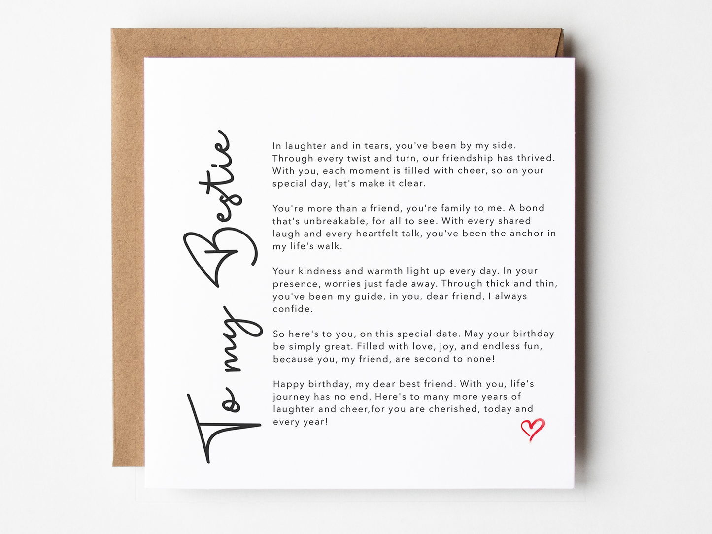 To My Bestie Poem Card