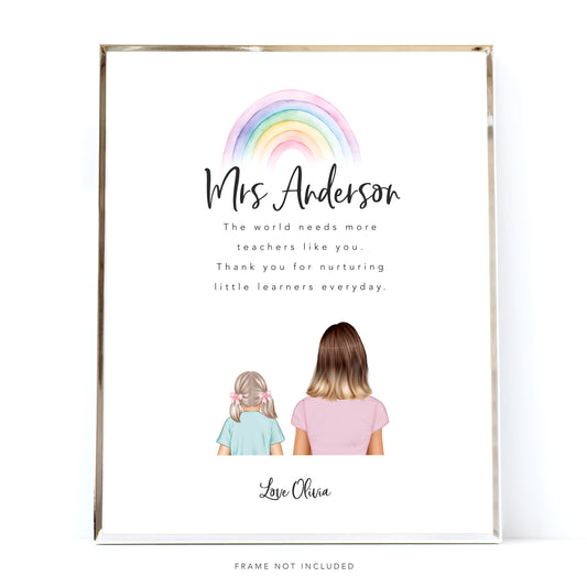 Personalised Teacher Appreciation Gift - Teacher Print