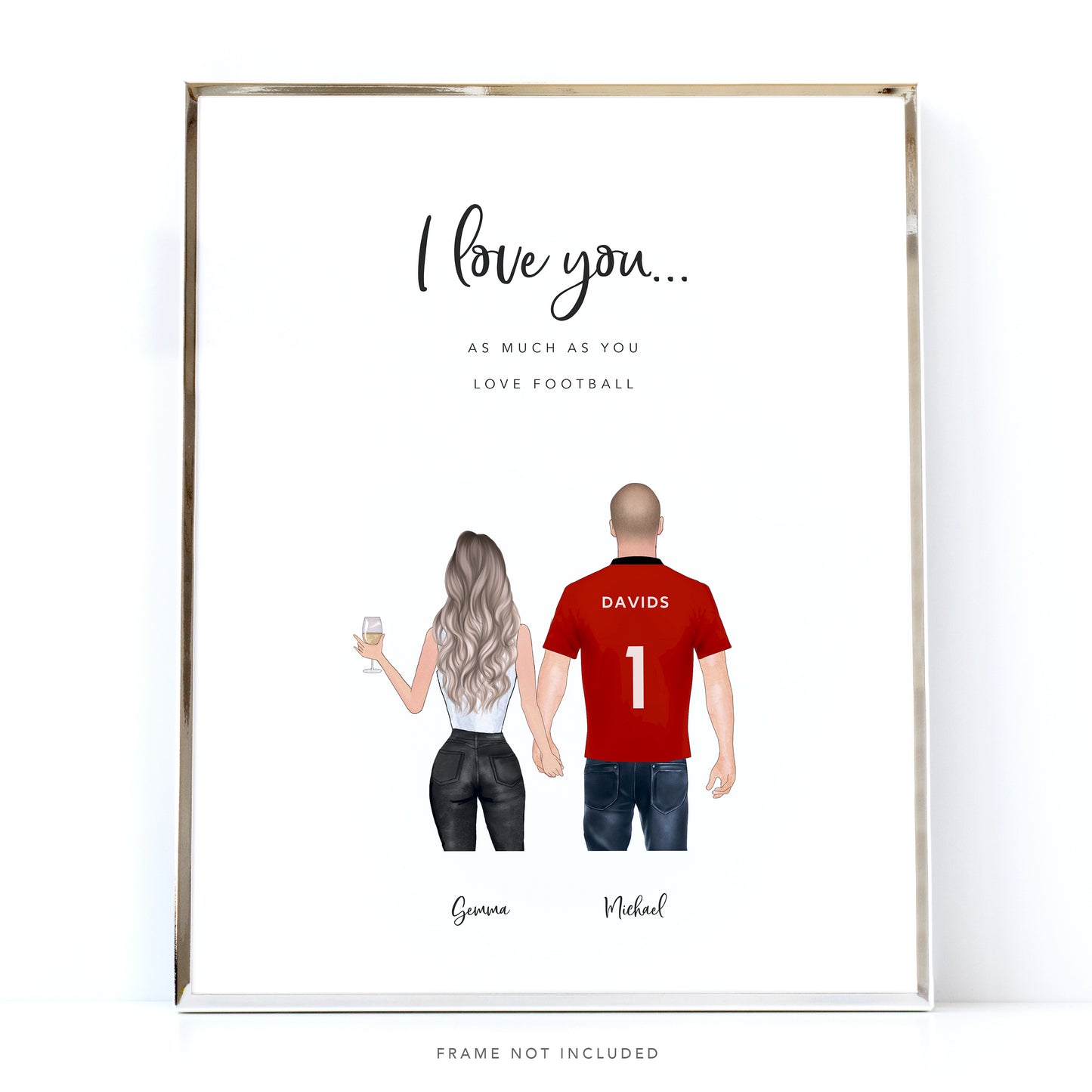 Personalised Football Couple Picture