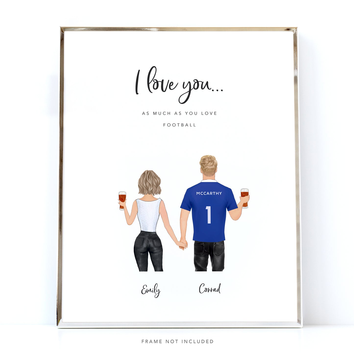 Personalised Football Couple Picture