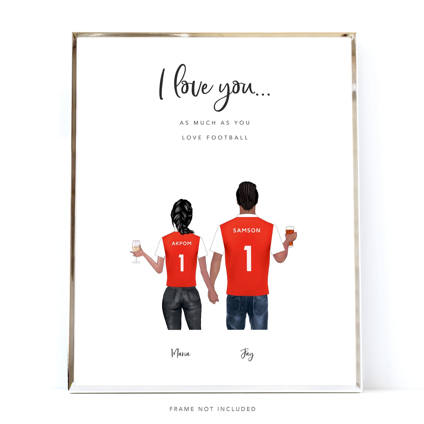 Personalised Football Couple Picture