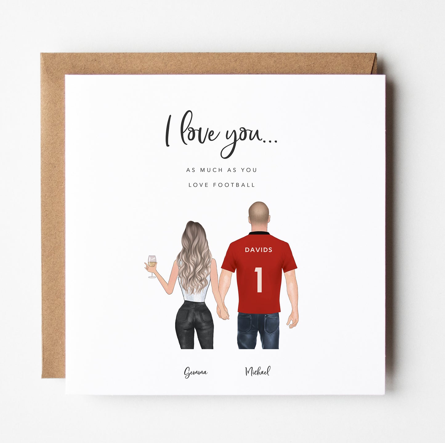 I Love You As Much As You Love Football, Personalised Birthday Card