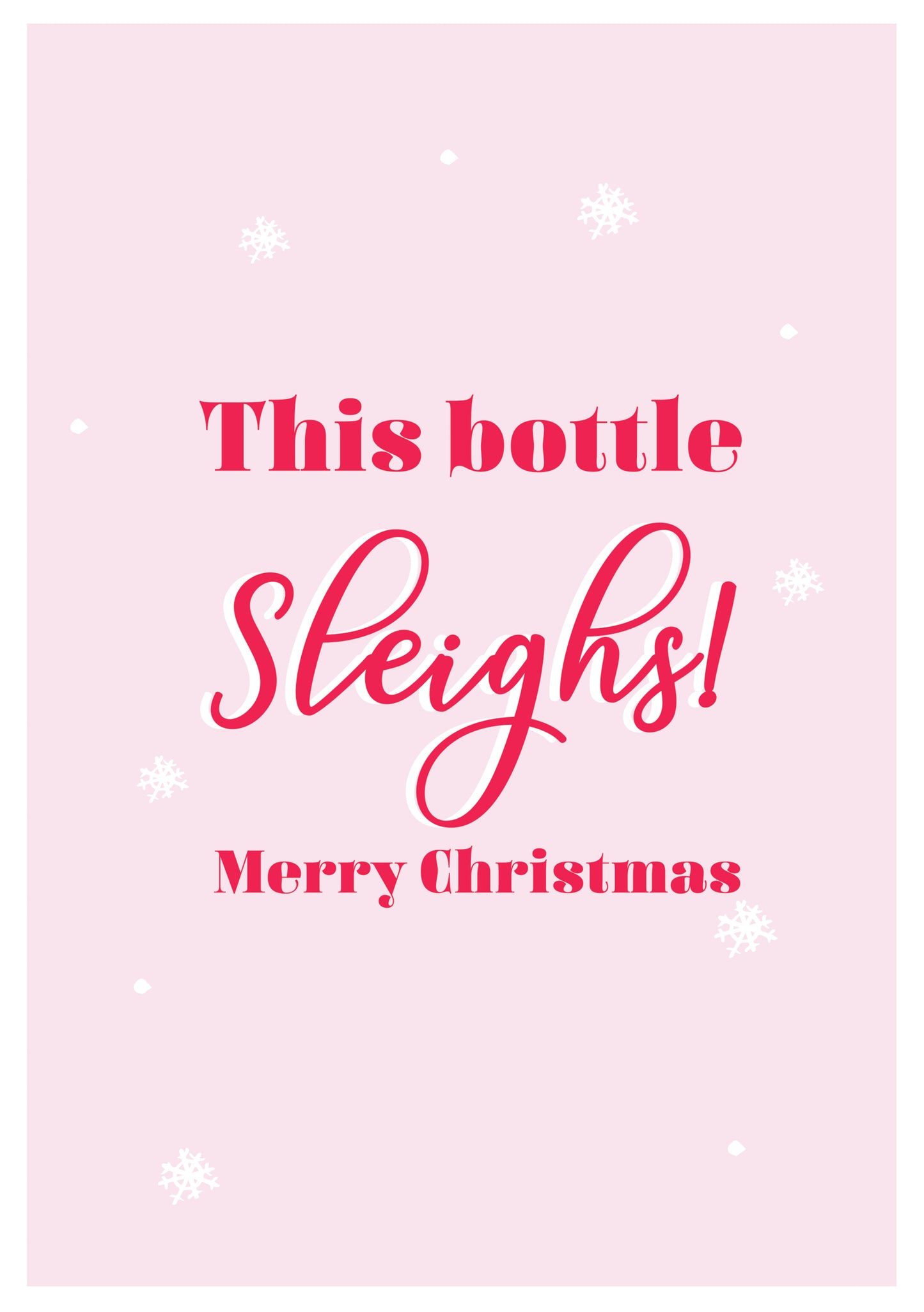 This Bottle Sleighs personalised wine bottle label for Christmas