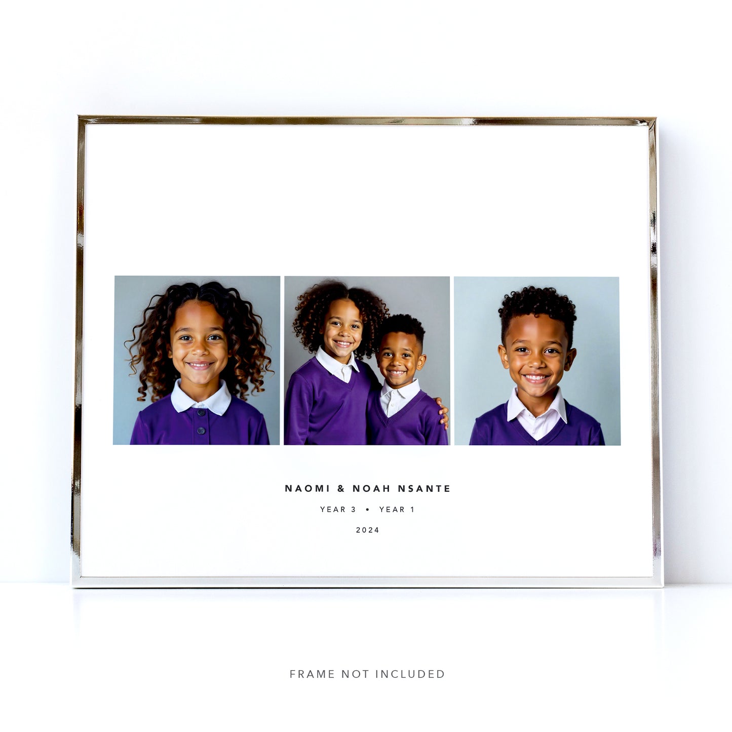 Sibling School Photo Collage
