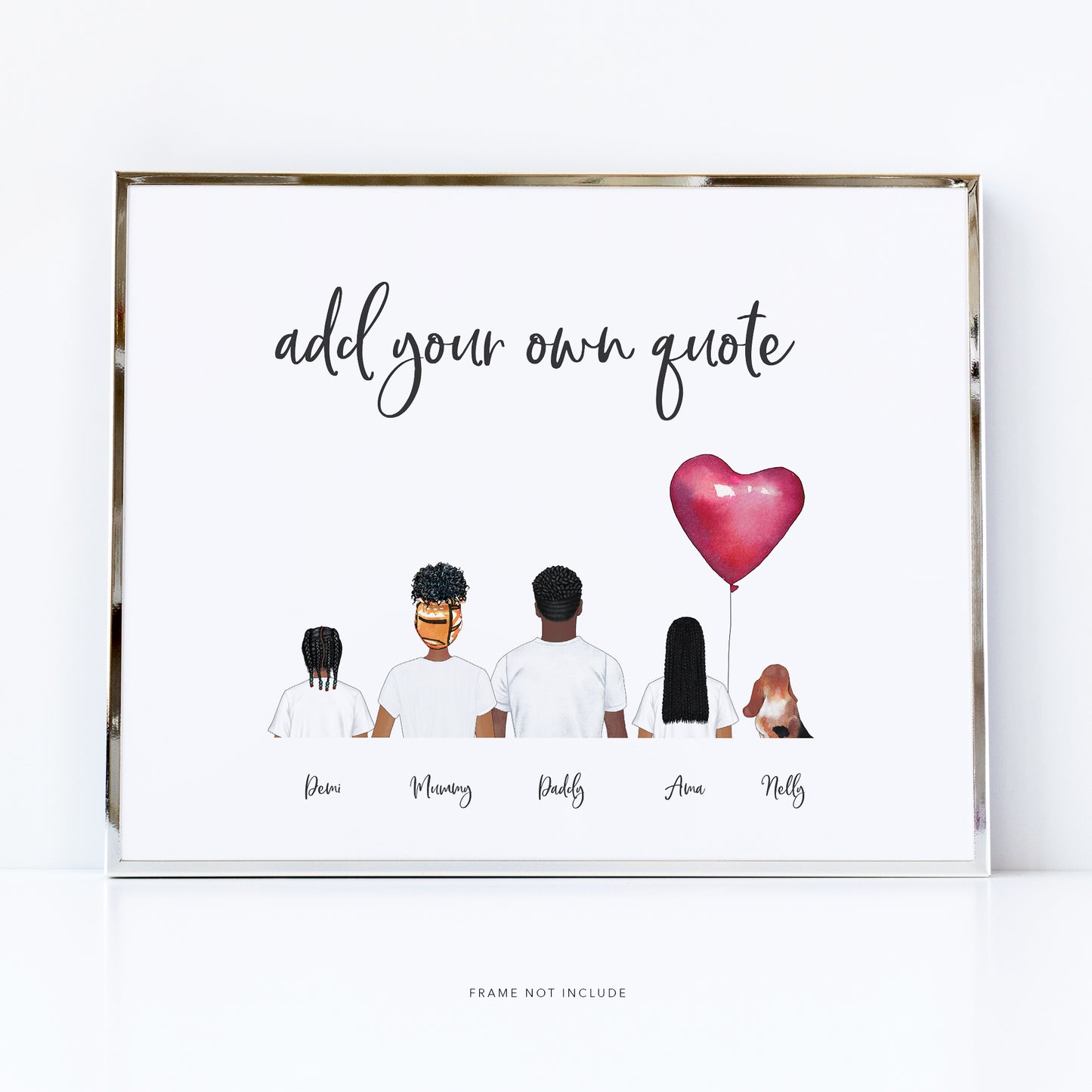 Our Family Picture, Personalised Print for Mum