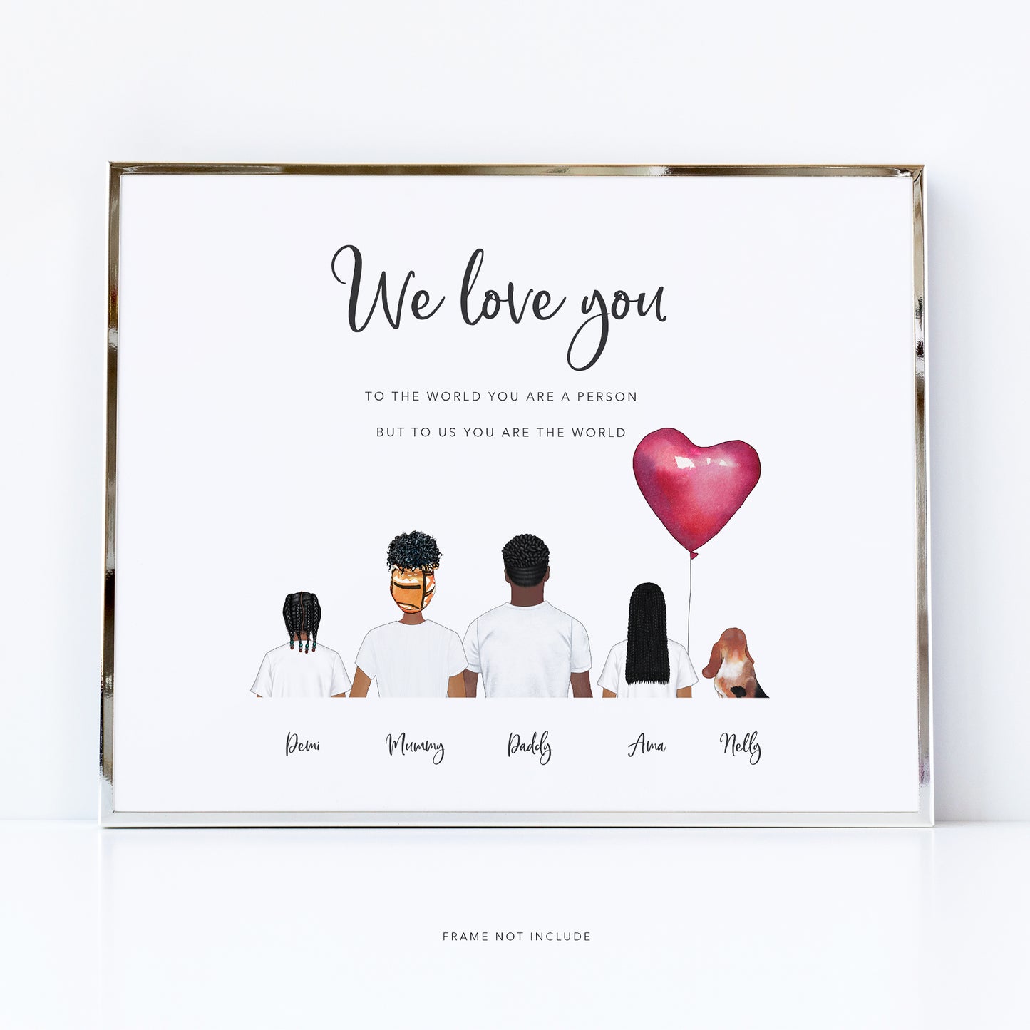 Our Family Picture, Personalised Print for Mum