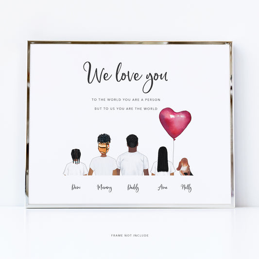 Our Family Picture, Personalised Print for Mum