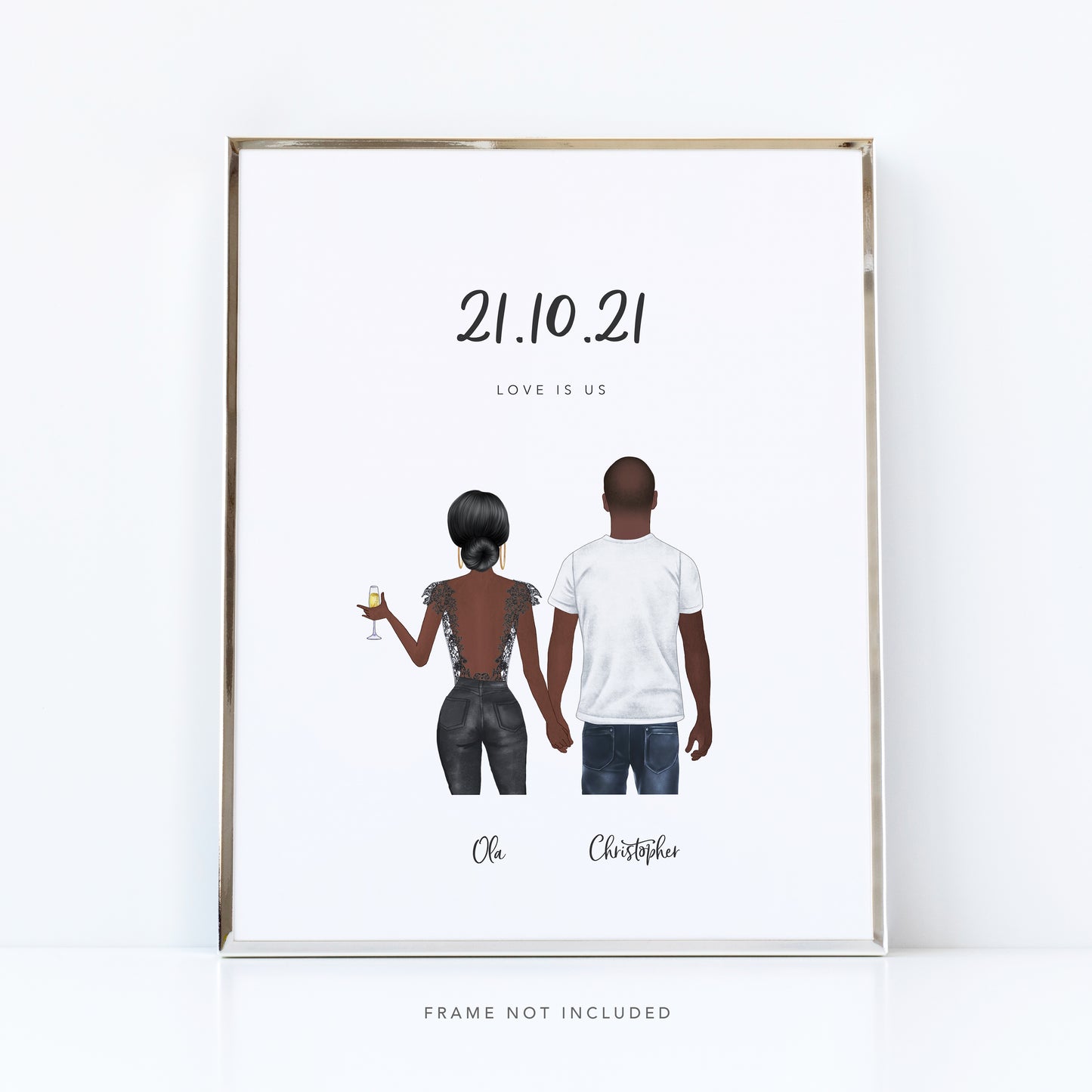 Anniversary date romantic couple illustration