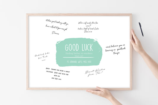 Leaving Gift - Good Luck Personalised Signature Print