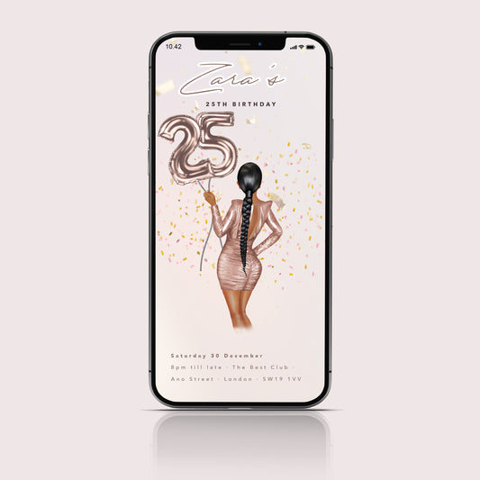 25th birthday party invitation - Mobile evite