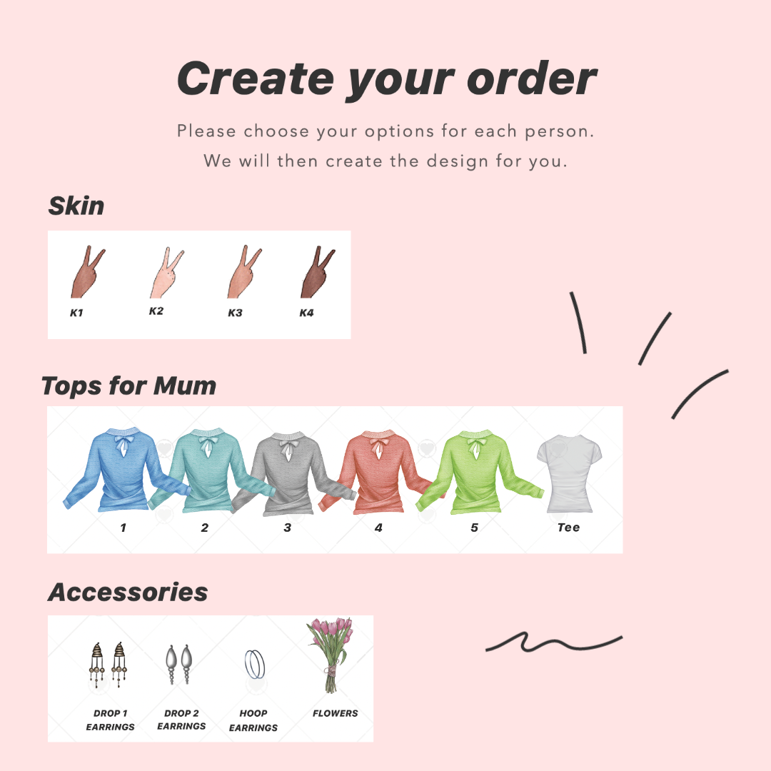 Mum With Adult Children Family Print