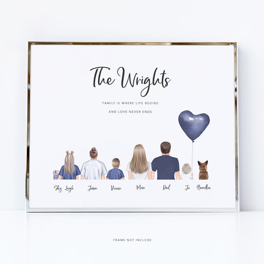 Family Print With Pets  - Family Is Wall Art