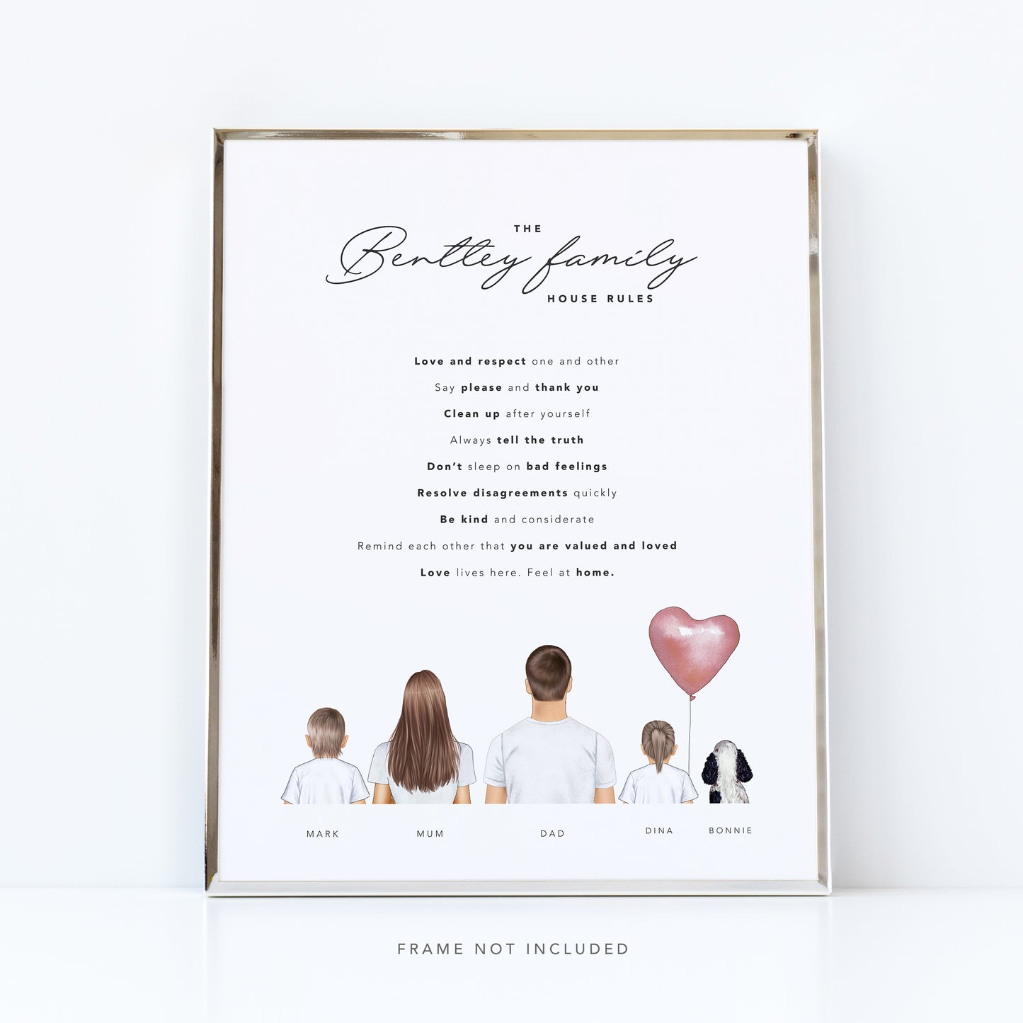Personalised House Rules Family Print