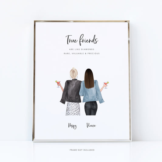 True Friends Are Like Diamonds, Unique Print For Best Friends