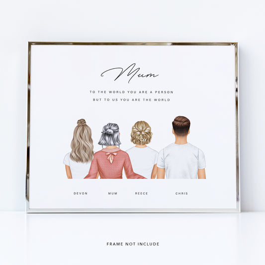 Mum With Adult Children Family Print