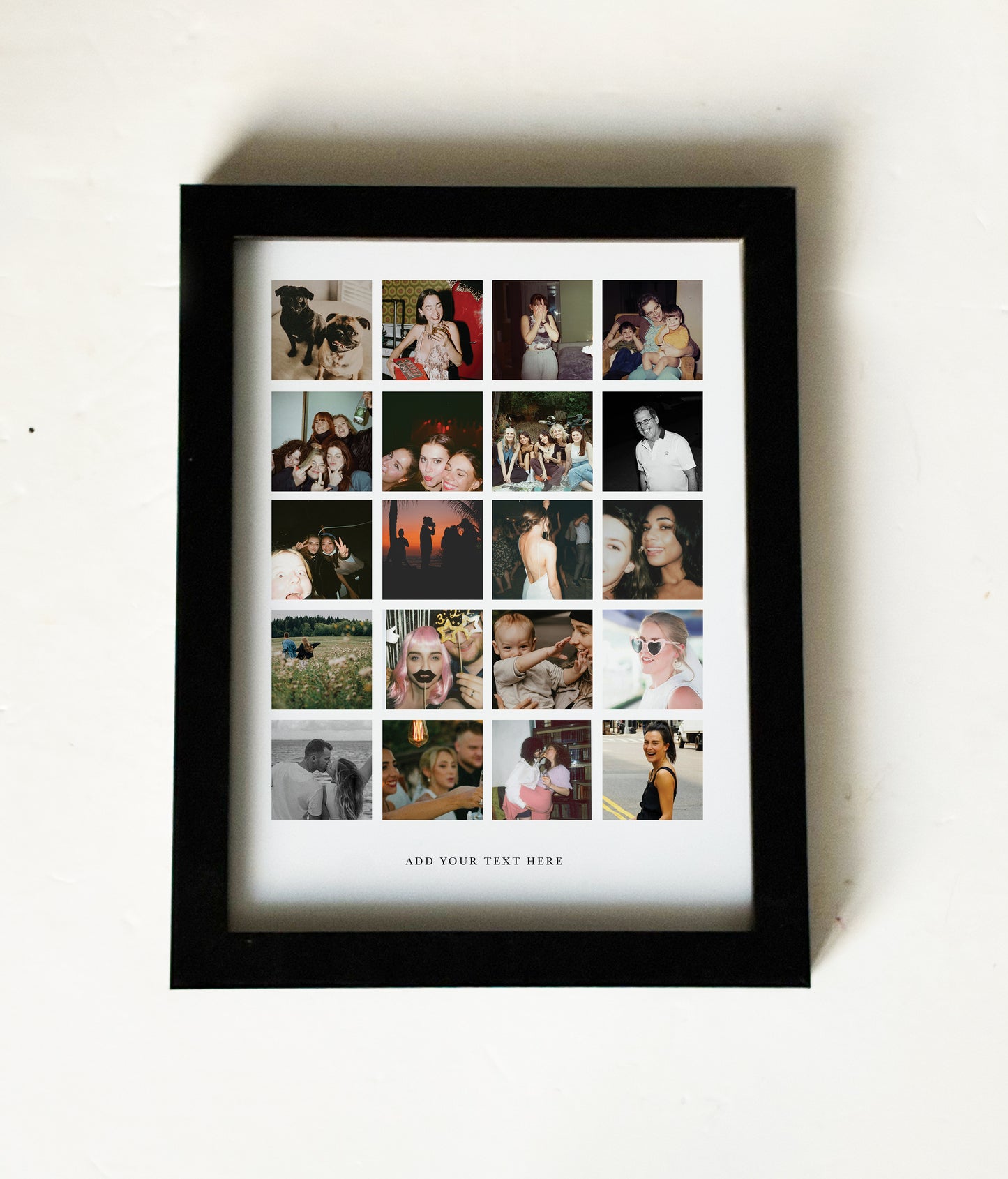 Framed 20 image Picture Collage - Black wood