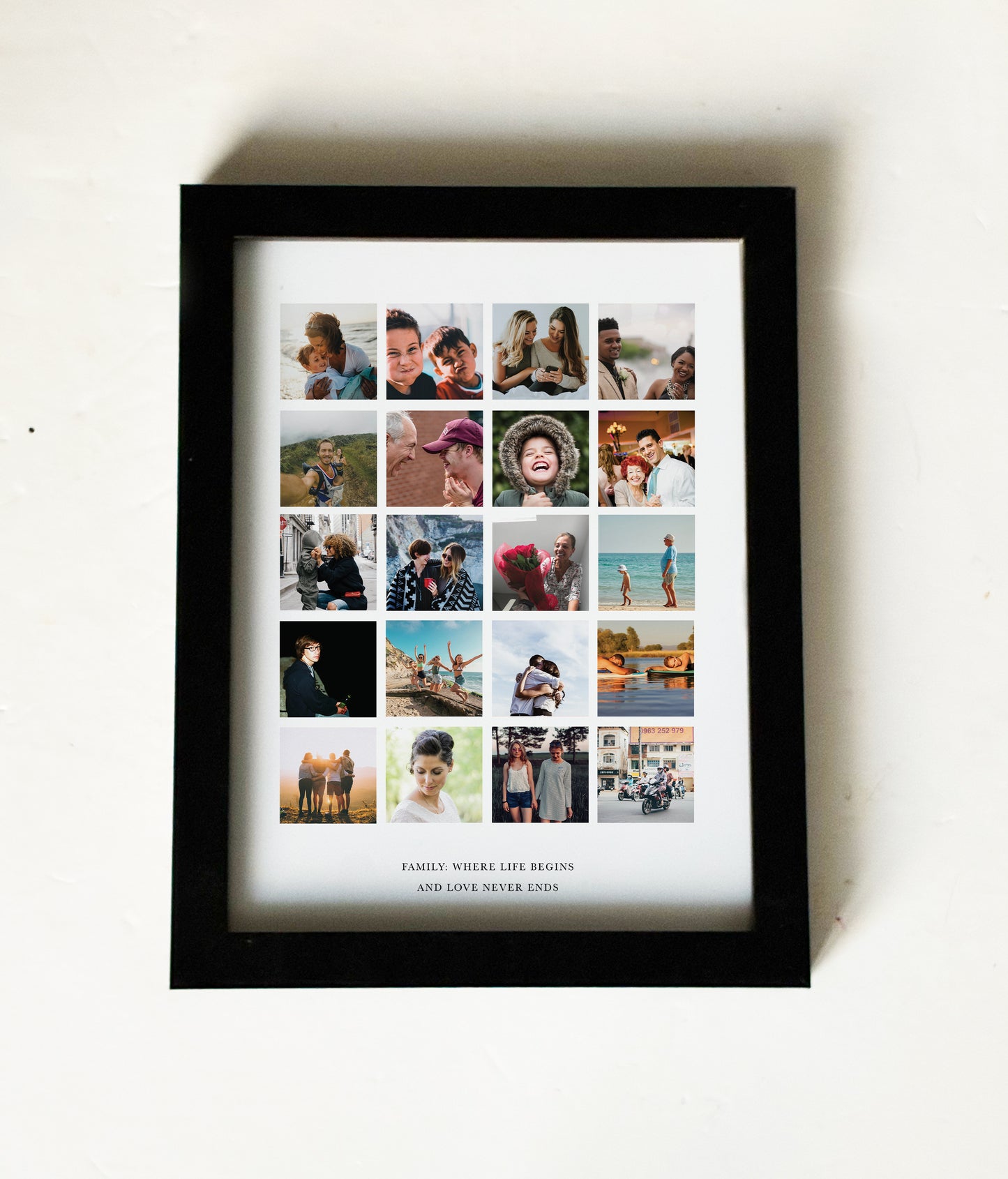 Framed 20 image Picture Collage - Black wood