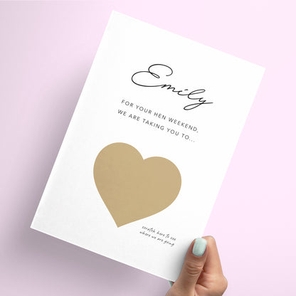 Hen Party Surprise Scratch Card For Bride To Be