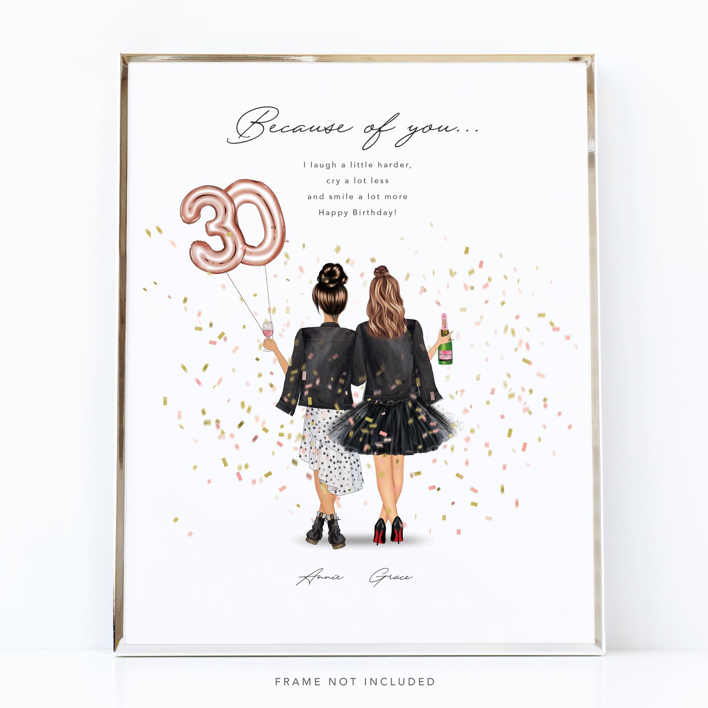 30th birthday best friends print