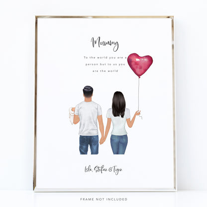 Mummy, you are the world! Family Portrait Print