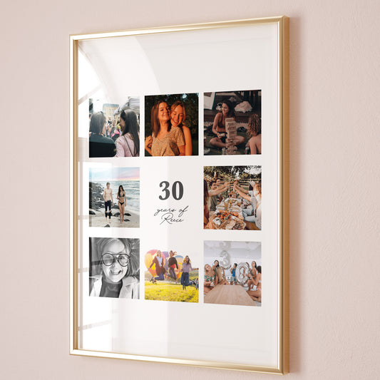Photo collage print for 30th Birthday