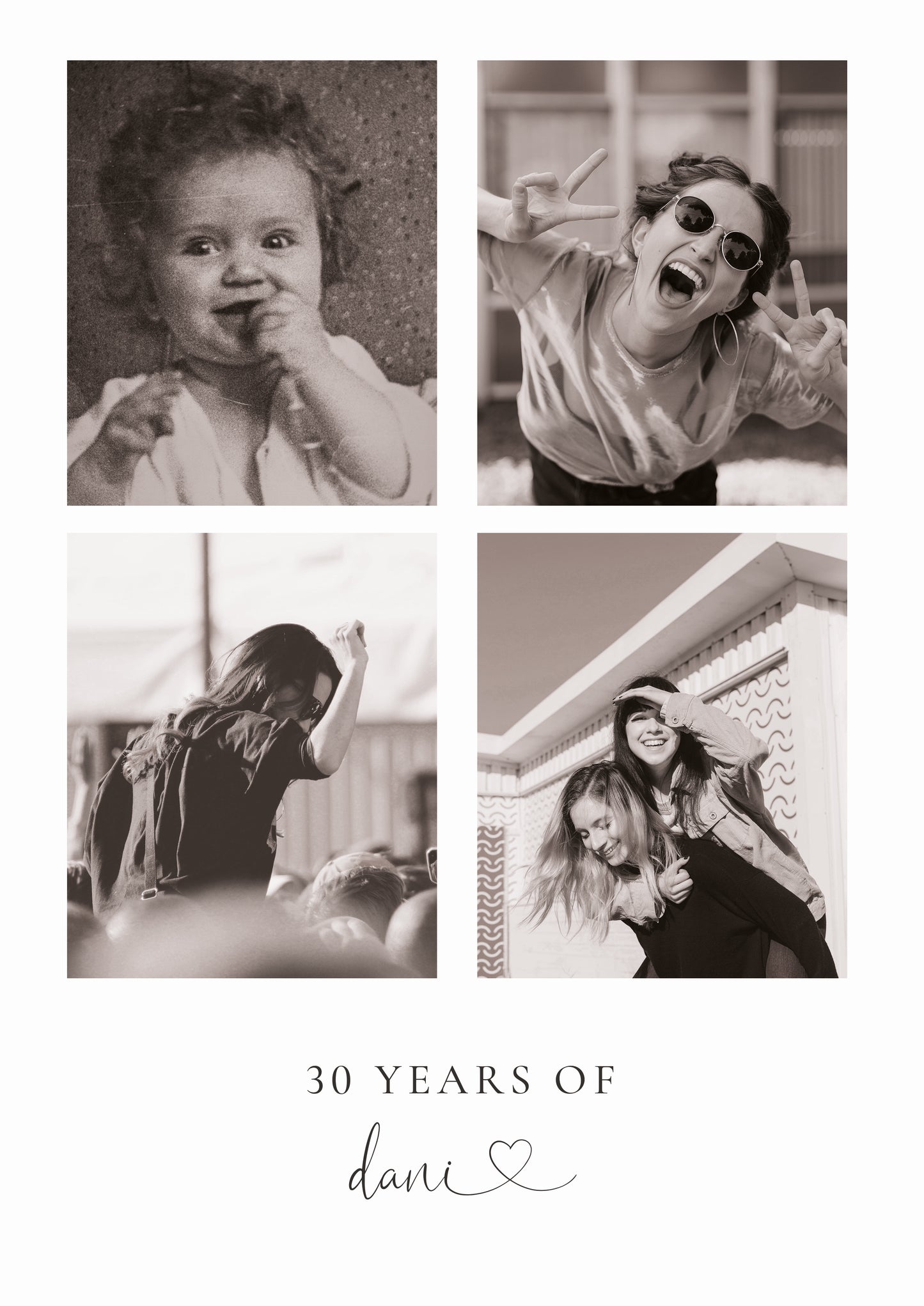 Photo collage print for 30th Birthday