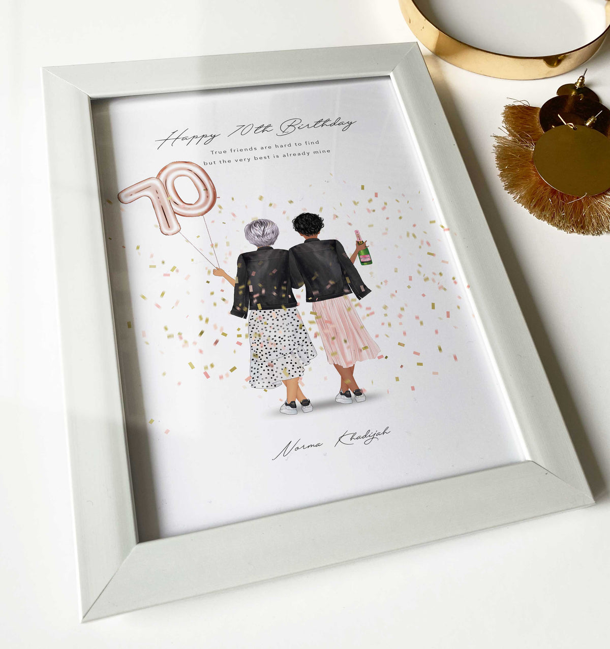 70th Birthday Personalised Friendship Print