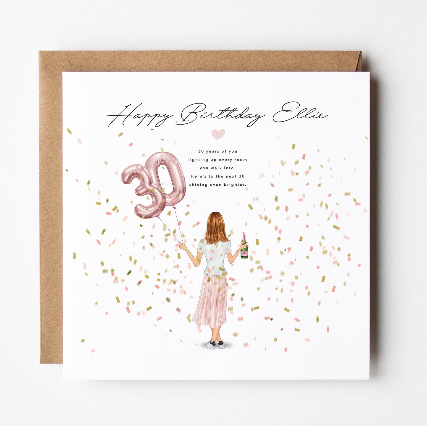 Birthday Card for 30th or 40th Birthday Celebrations - From Behind View Picture