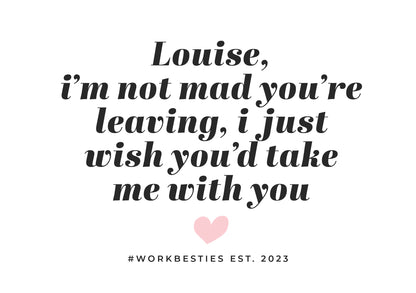Take me with you leaving card 