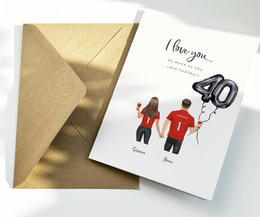 40th Birthday Gift For Him - Football Card