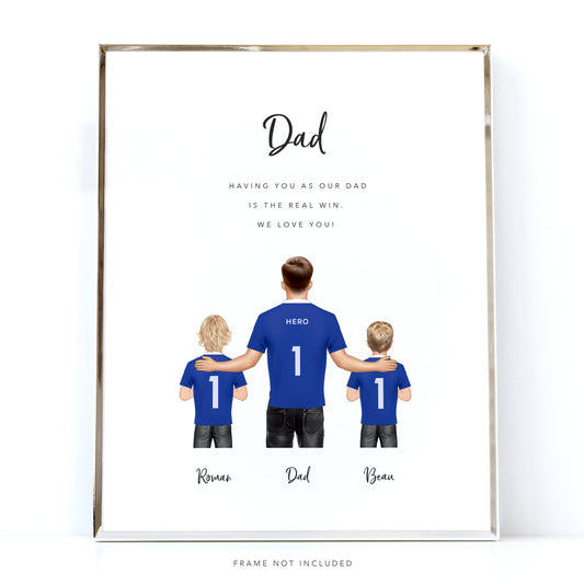 Daddy and Me Personalised Football Art