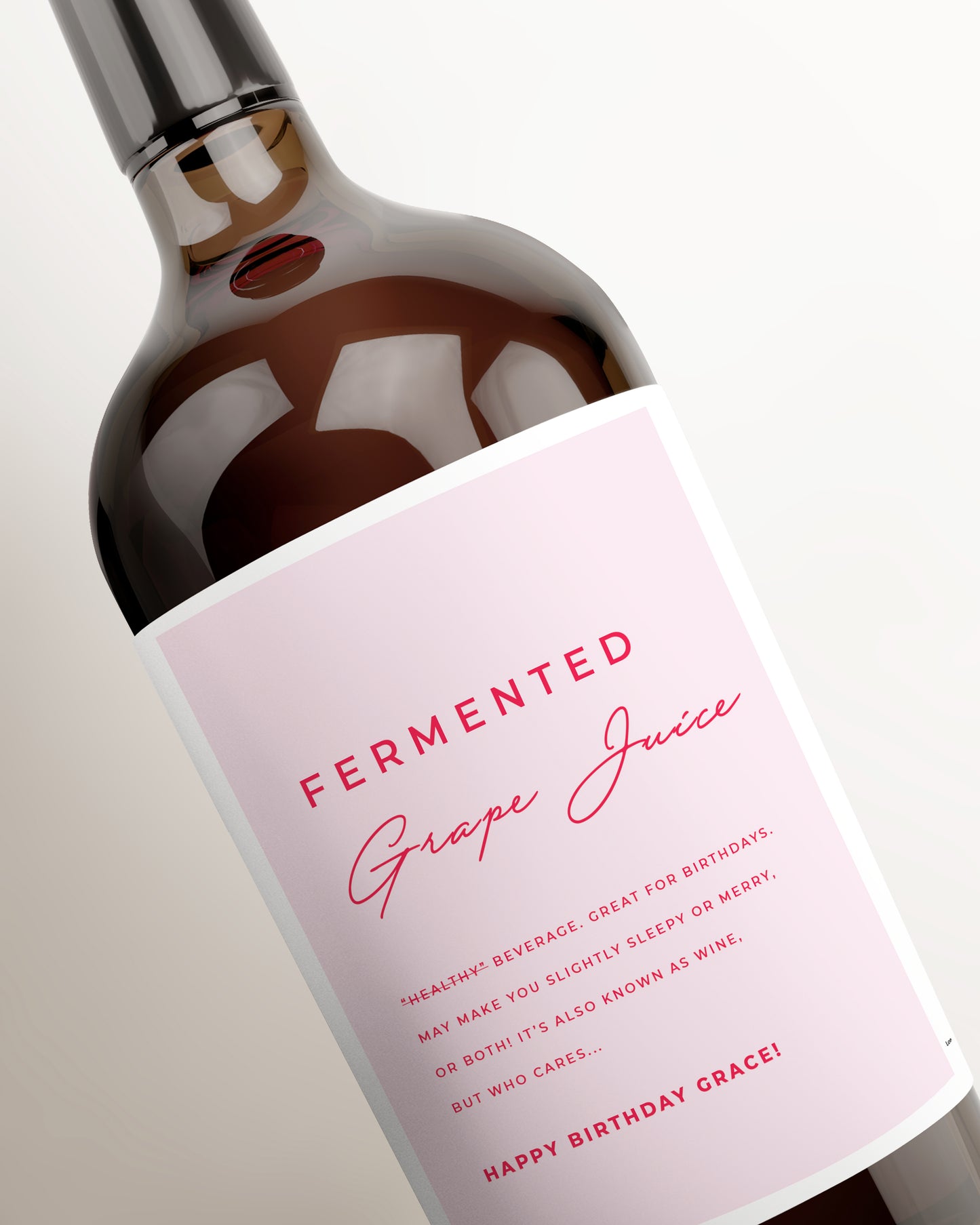 Fermented wine personalised wine bottle label