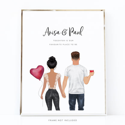 Personalised Boyfriend and Girlfriend Love Print