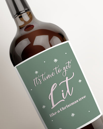 Pack of 4 Christmas wine labels