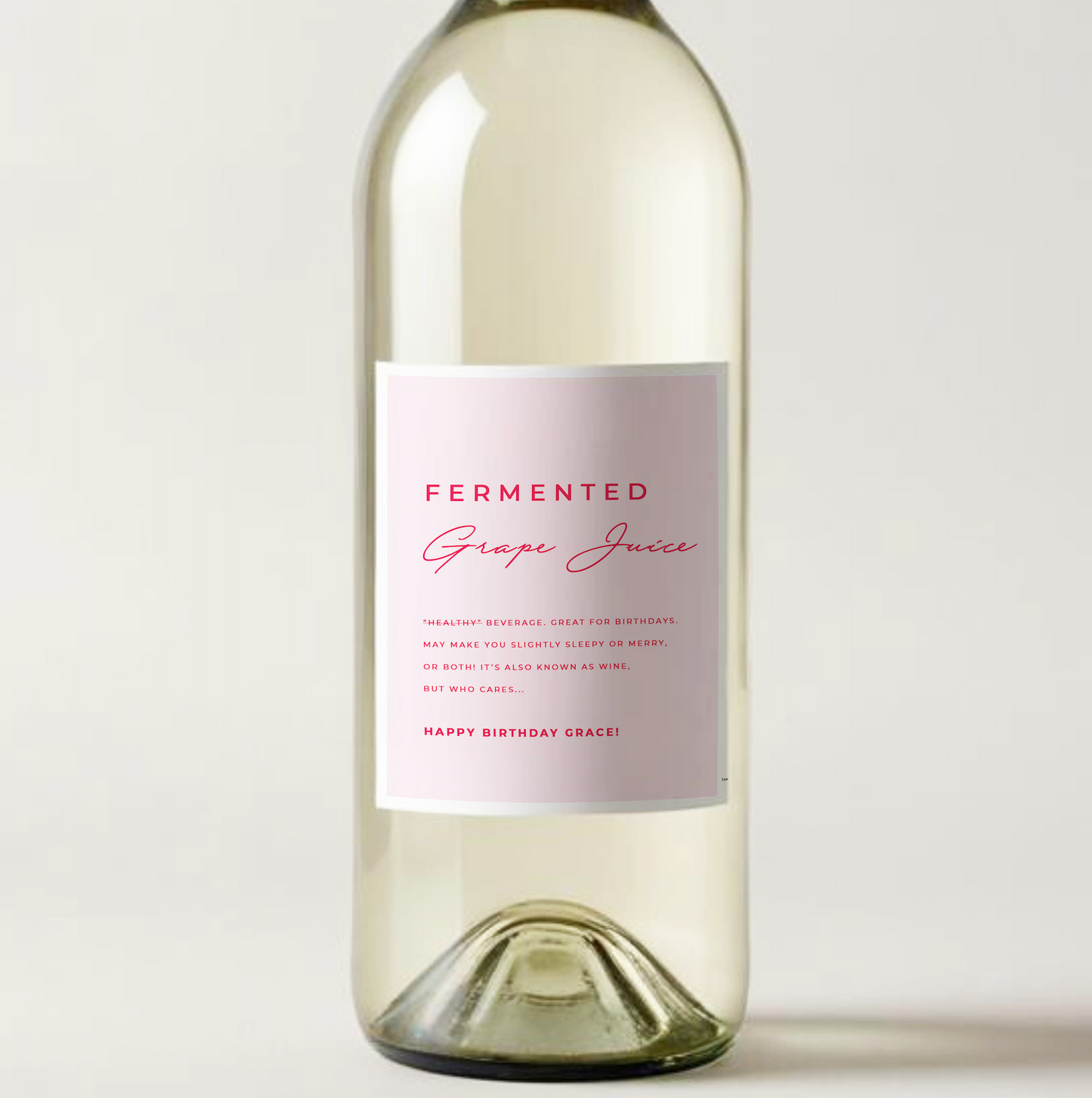 Fermented wine personalised wine bottle label